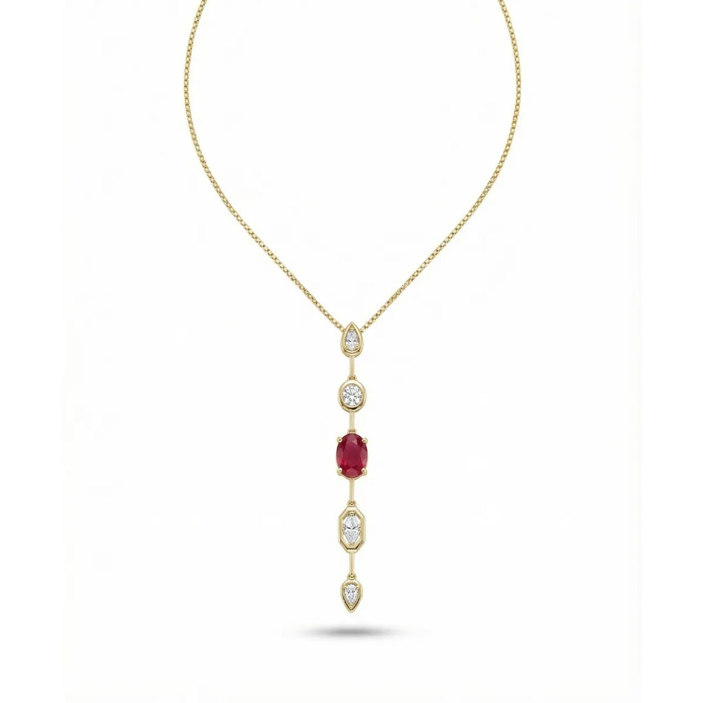 Ruby Y-Shaped Necklace