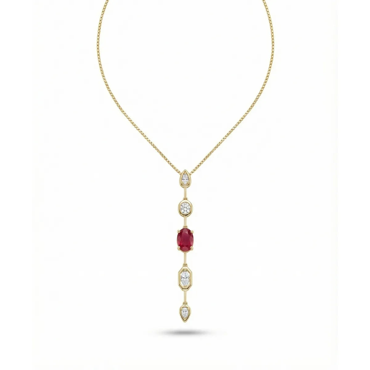 Ruby Y-Shaped Necklace