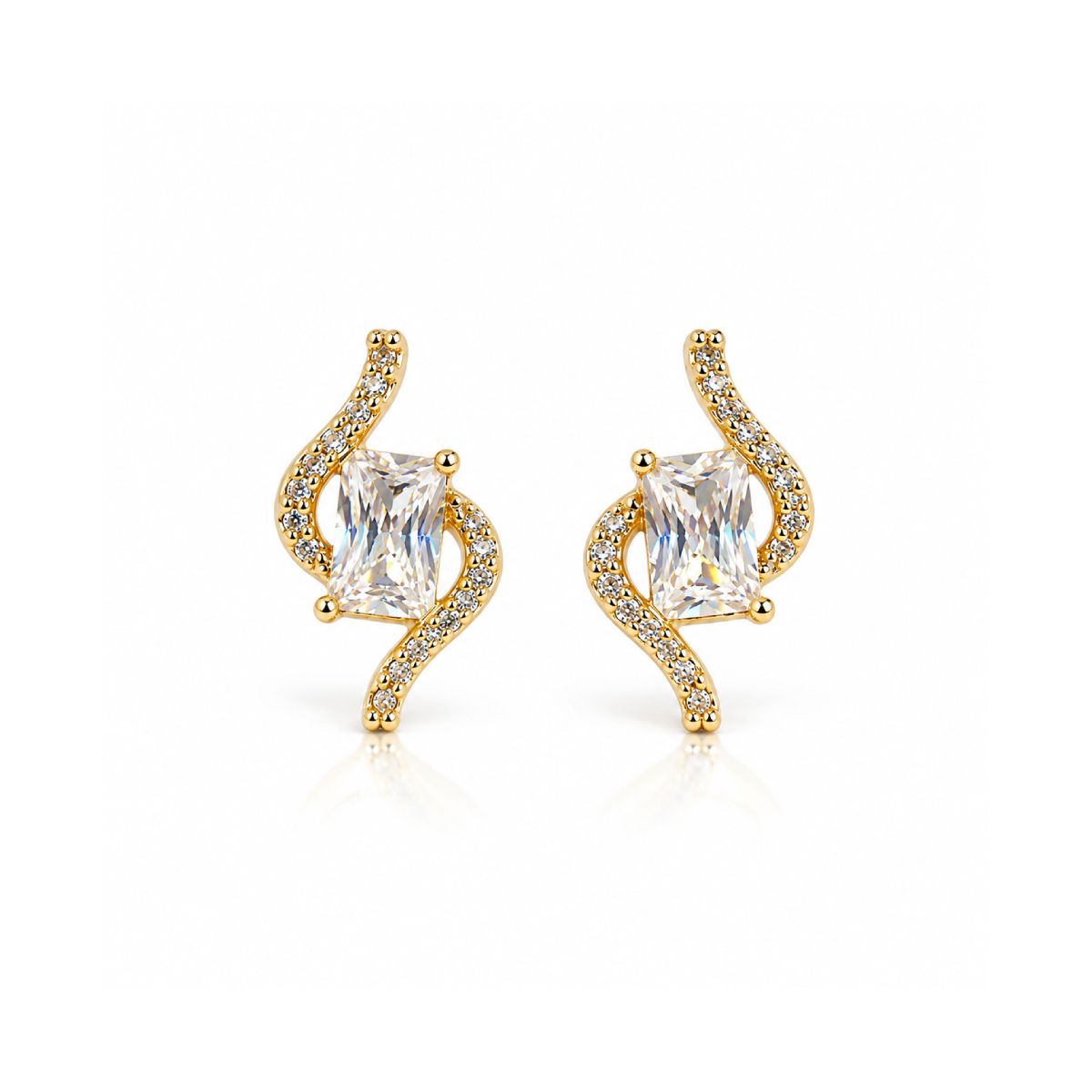 Swirl Crystal Studs