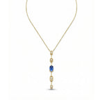 Blue Stone Y Drop Necklace