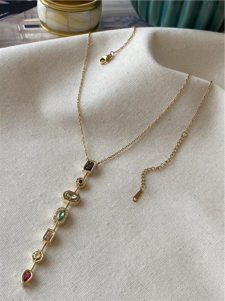 Long Y Multicolor Necklace