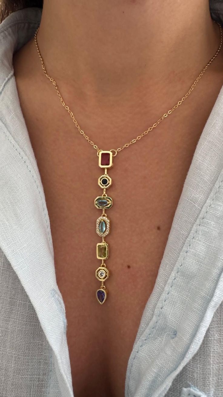 Long Y Multicolor Necklace