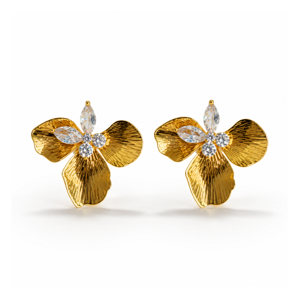 Golden Orchid Earrings