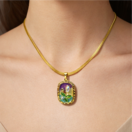 Orchid Pearl Necklace