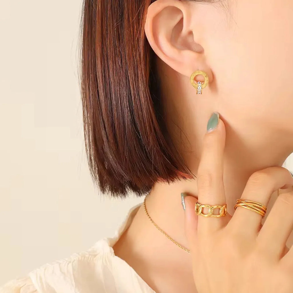 Roman Link Earrings