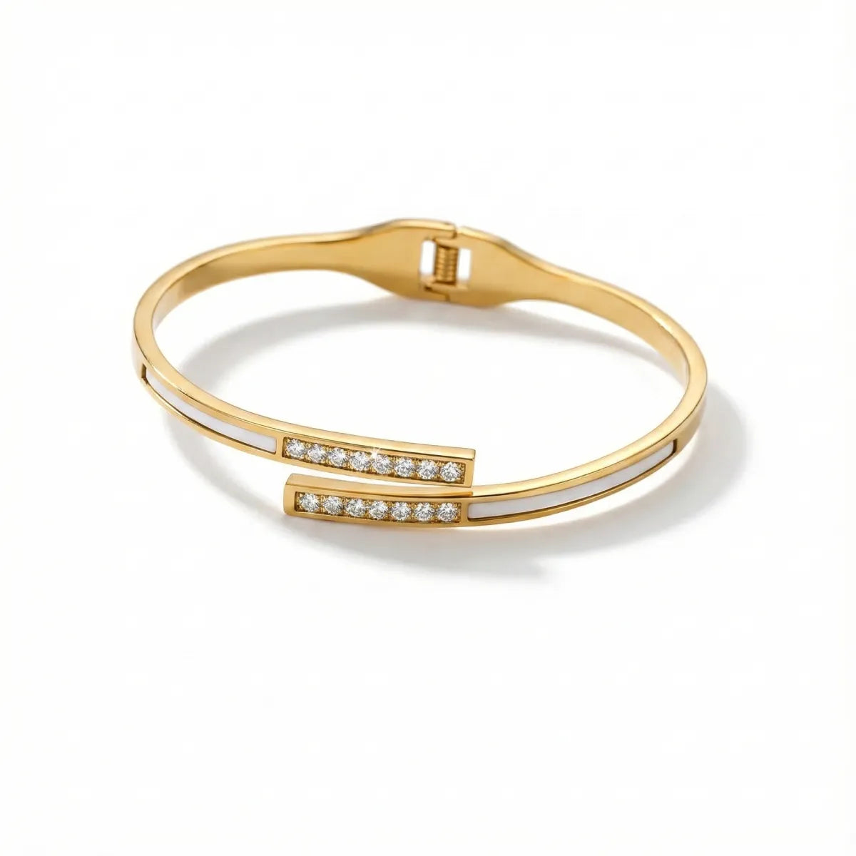Zircon Mother of Pearl Bangle Bracelet