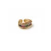 Baguette Multicolor Zirconia Adjustable Ring– 18K Gold Plated