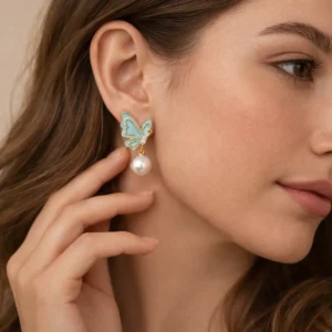 Butterfly Pearl Earrings