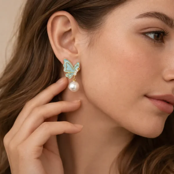 Butterfly Pearl Earrings