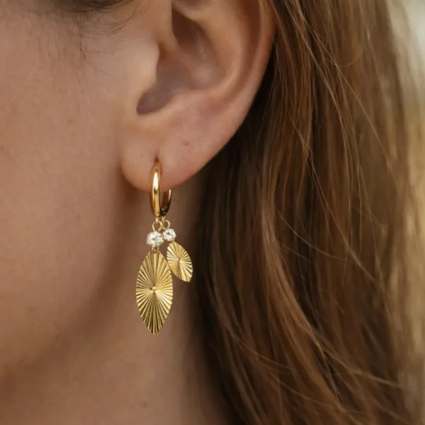 Double leaf cuff earrings