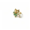 Golden Owl Pearl Adjustable Ring– 18K Gold Plated