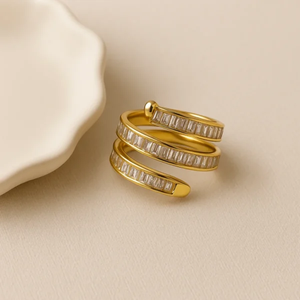 Della Marquise cut Adjustable Ring– 18K Gold Plated