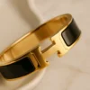 Luxury Gold & Black H Bracelet
