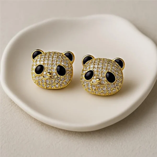 Panda Luxe Statement Earrings – 18K Gold Plated