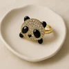 Panda Bling Zircon Adjustable Ring– 18K Gold Plated