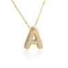 Personalized Initial Zirconia Necklace A – 18K Gold Plated