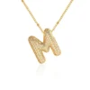 Personalized Initial Zirconia Necklace M – 18K Gold Plated