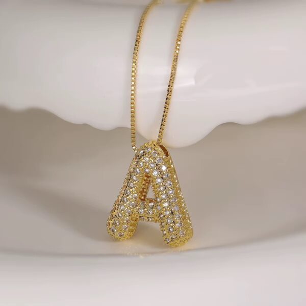 Personalized Initial Zirconia Necklace A – 18K Gold Plated