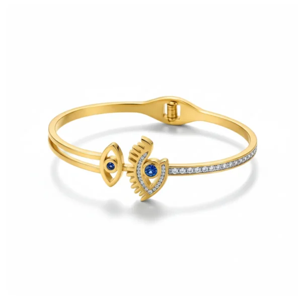 Emma Evil Eye Bangle Bracelet– 18K Gold Plated