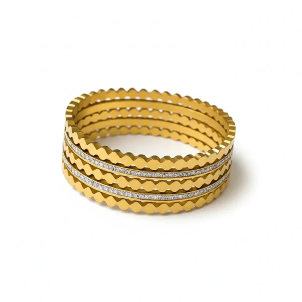 Lily Bangle Bracelet– 18K Gold Plated