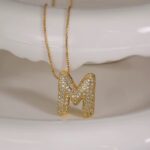 Personalized Initial Zirconia Necklace M