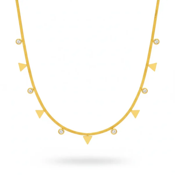 Maya Zircon Studded Necklace – 18K Gold Plated