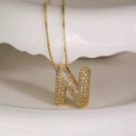 Personalized Initial Zirconia Necklace N