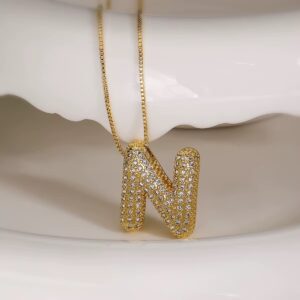 Personalized Initial Zirconia Necklace N