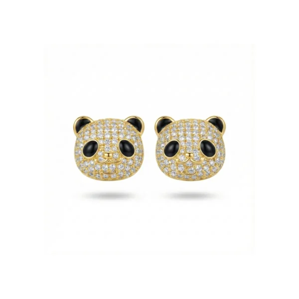 Panda Luxe Statement Earrings – 18K Gold Plated