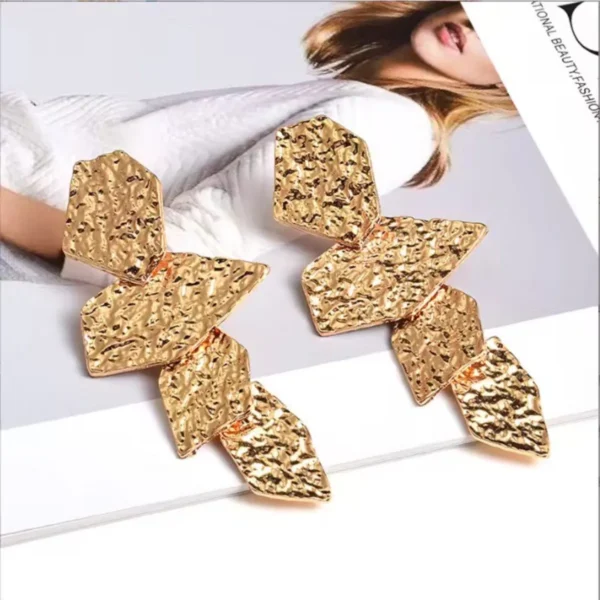 Paris Textured Statement Earrings – 18K Gold Plated