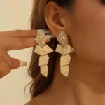 Paris Textured Statement Earrings – 18K Gold Plated