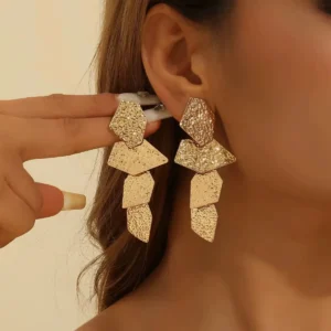 Paris Textured Statement Earrings – 18K Gold Plated
