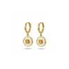 Rose Huggie Hoop Earrings– 18K Gold Plated