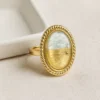 Vintage Mother of Pearl Adjustable Ring– 18K Gold Plated