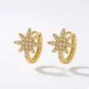 Starburst Zirconia Huggie Earrings– 18K Gold Plated