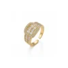 Zircon Buckle Adjustable Ring– 18K Gold Plated