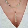 Long Y Multicolor Necklace – 18K Gold Plated