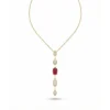 Ruby Y-Shaped Necklace – 18K Gold Plated
