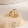 Aliya Solitaire Adjustable Ring– 18K Gold Plated
