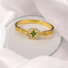 Emerald Luxe Bangle Bracelet– 18K Gold Plated