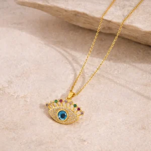 Evil Eye Zircon Studded Necklace