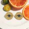 Evil Eye Mixed Metal Statement Earrings