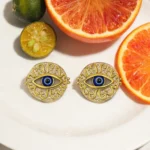 Evil Eye Mixed Metal Statement Earrings