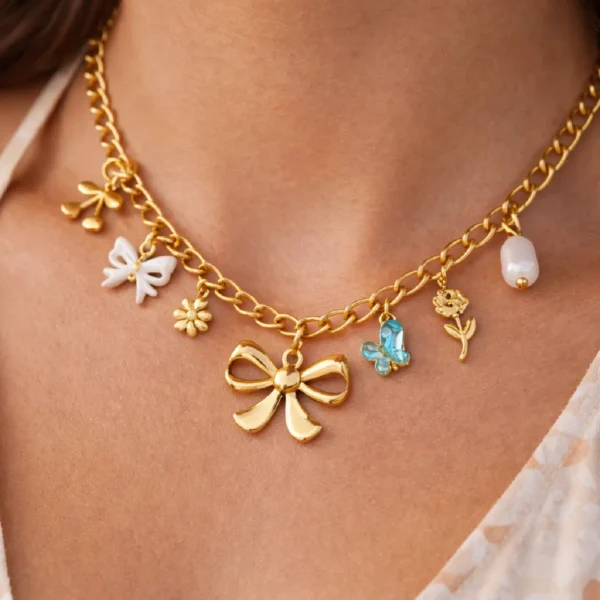 Bow Charm Necklace