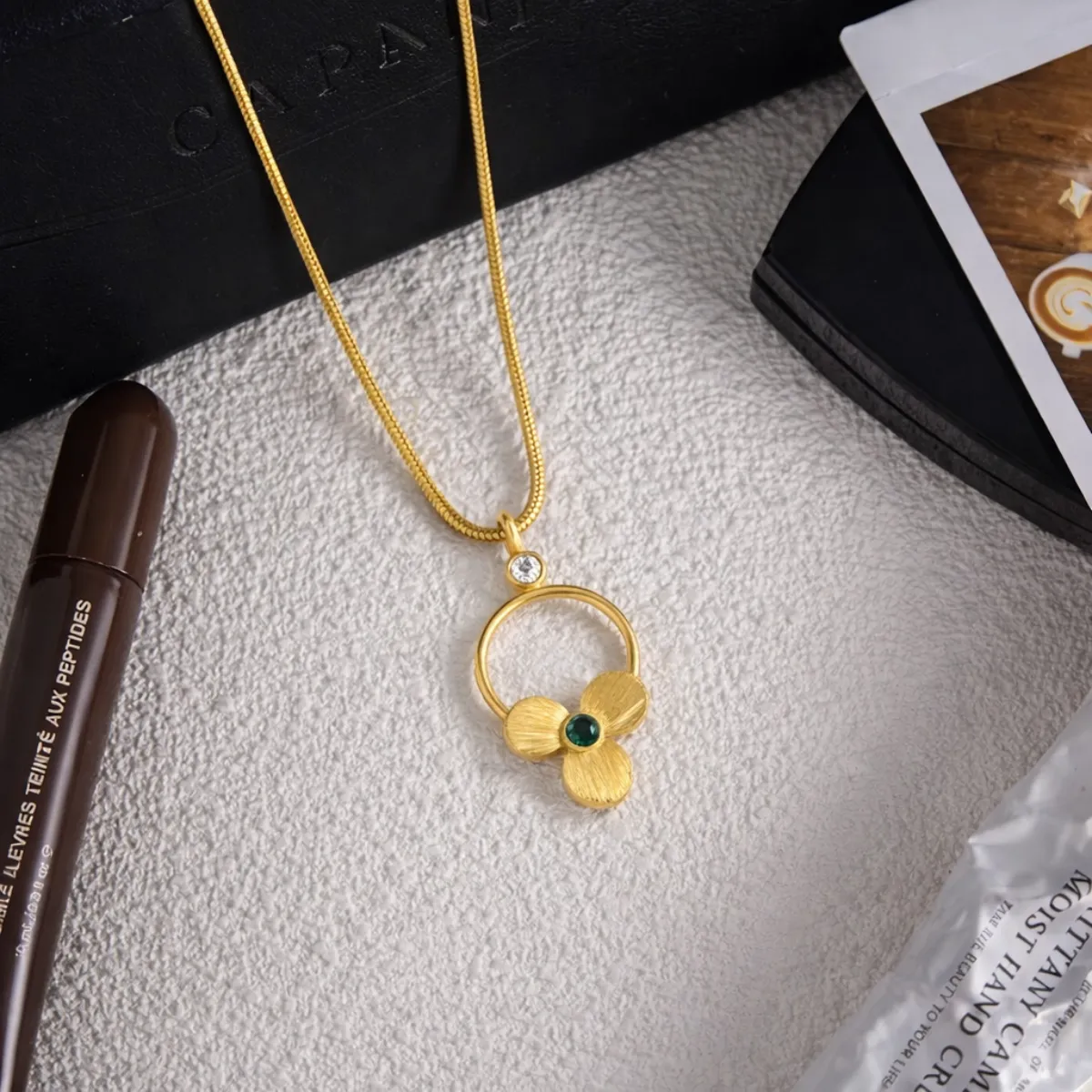 Emerald Petal Necklace