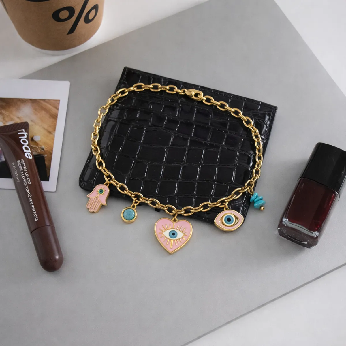 Daisy Hamza Semi Precious Stone Charm Necklace