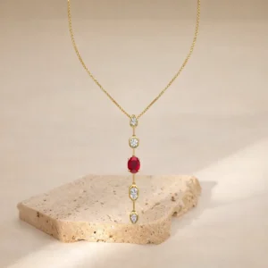 Ruby Y-Shaped Necklace