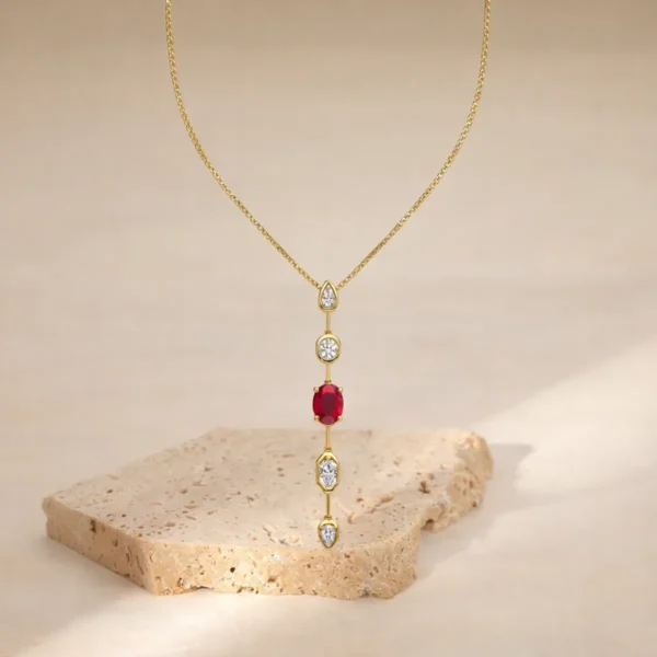 Ruby Y-Shaped Necklace