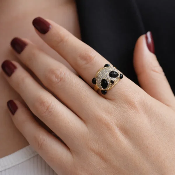 Panda Bling Zircon Adjustable Ring
