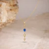 Blue Stone Y Drop Necklace